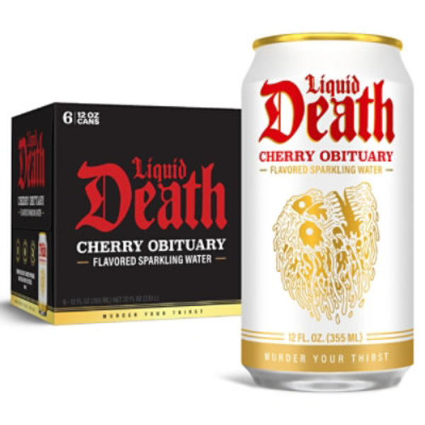Liquid Death Cherry Obituary Flavored Sparkling Water