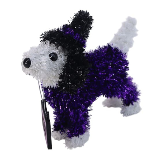 Ashland Purple Tinsel Dog with Boo Sign