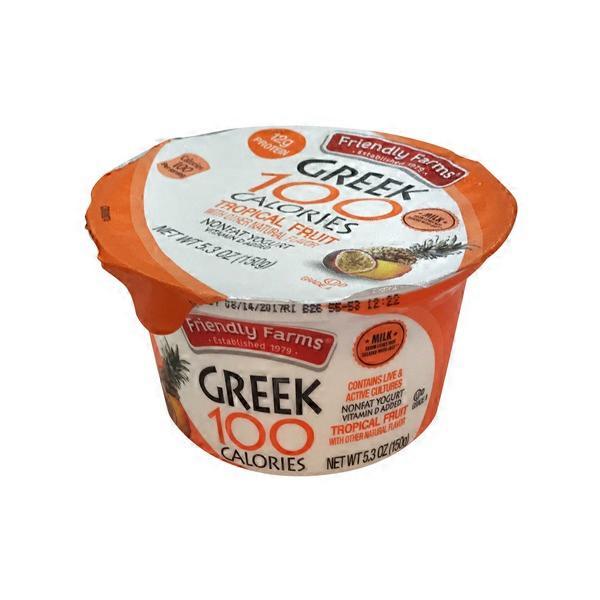Friendly Farms 100 Calorie Tropical Greek Yogurt (5.3 oz) from ALDI