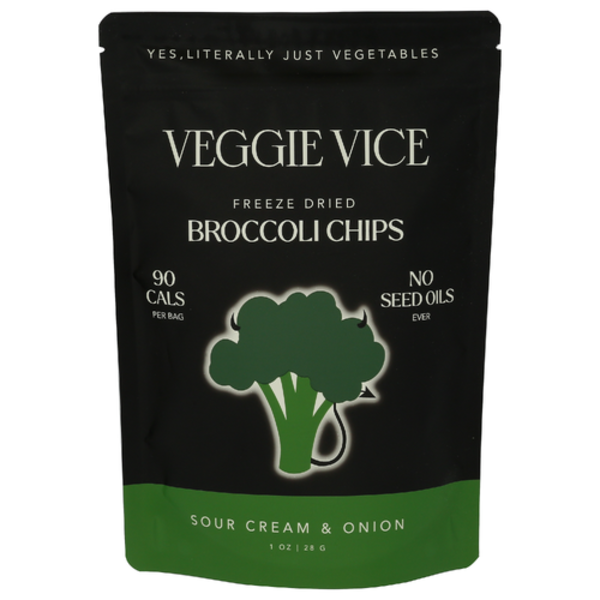 Veggie Vice Freeze Dried Sour Cream & Onion Broccoli Chips