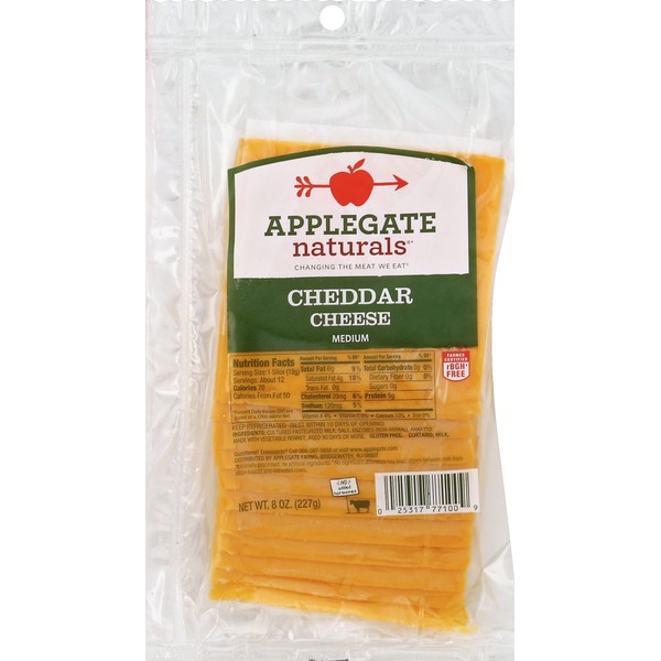 Applegate Natural Cheddar Cheese, Medium (8 oz) Instacart