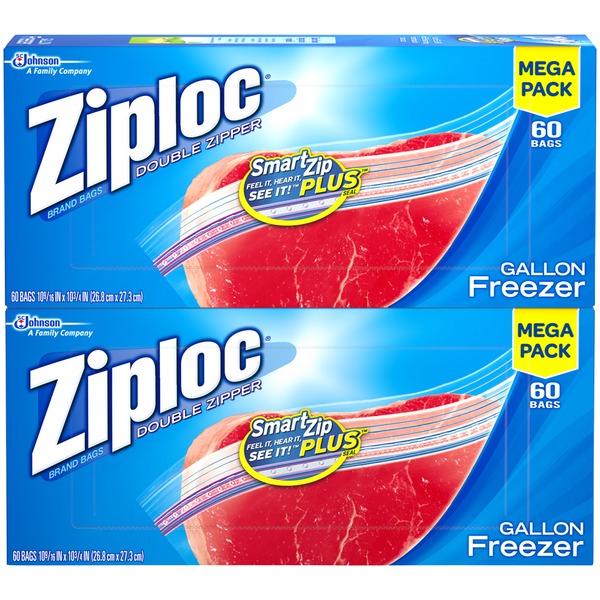 Ziploc Double Zipper Freezer Bags Mega Pack (1 gal) Instacart