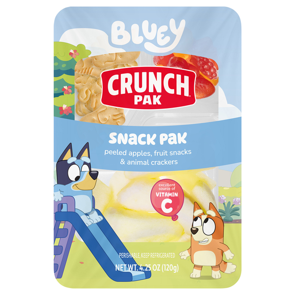 Crunch Pak Bluey Snacker with Sweet Apples, Animal Crackers, & Fruit Snacks