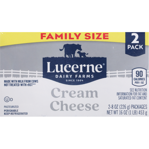 Lucerne Cream Cheese, Family Size, 2 Pack