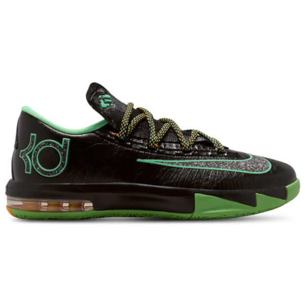 Nike KD Boys' KD VI Grade School Basketball Shoe, Size 6 - Black/Lucid Green/Multi