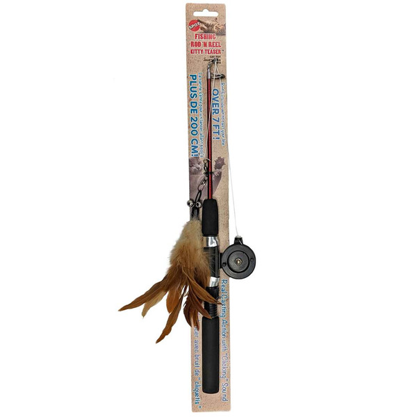 SPOT Fishing Rod N' Reel Kitty Teaser Cat Toy