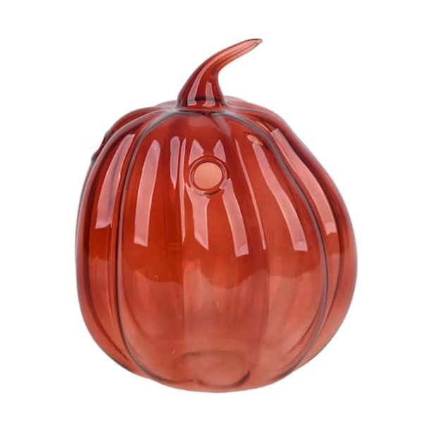 Ashland Glass Pumpkin Vase - Amber