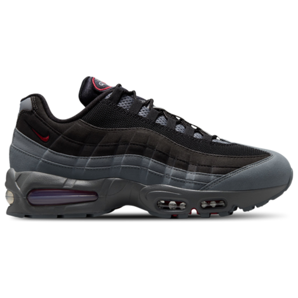 Nike Men's Air Max 95 Big Bubble Running Shoes, Size 9 - Black/Tough Red/Smoke Grey