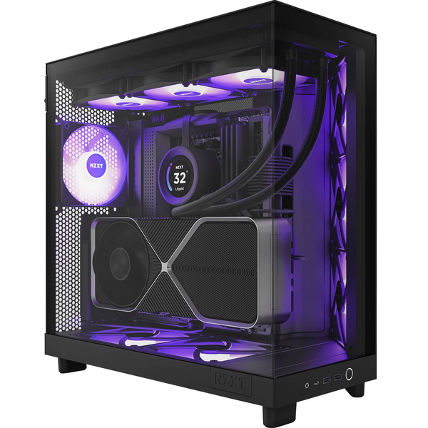 NZXT H6 Flow RGB ATX Mid-Tower PC Case With Dual Chamber - Black