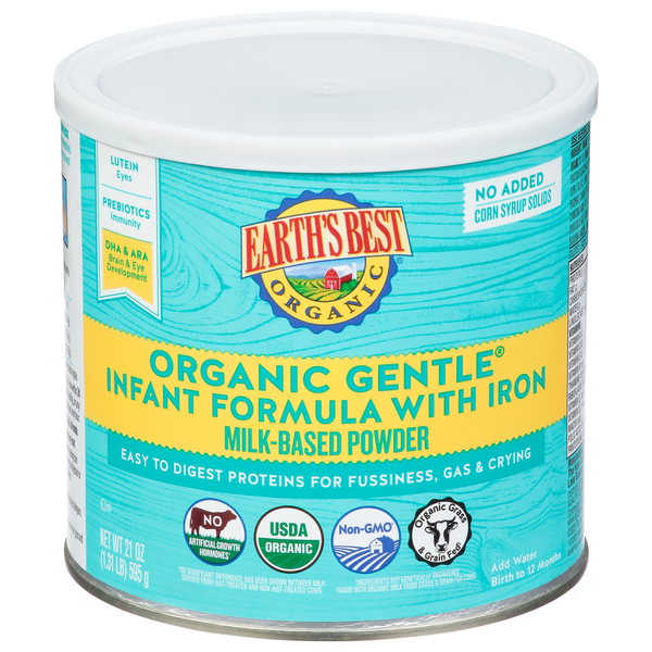 Earth's Best Infant Formula, Organic Gentle, Milk-Based Powder