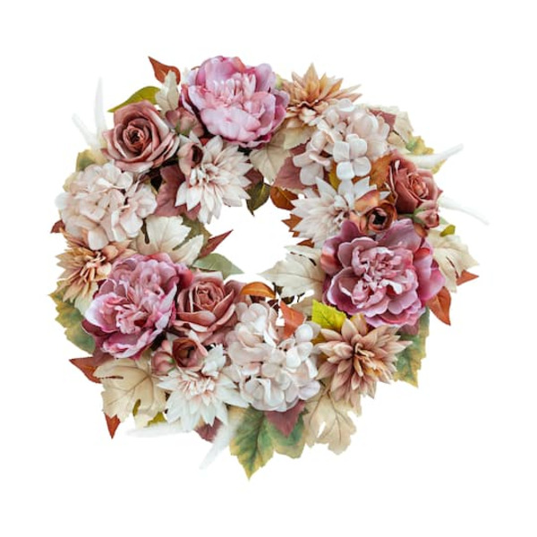 Ashland Cream Dahlia & Pink Peony Real Touch Wreath