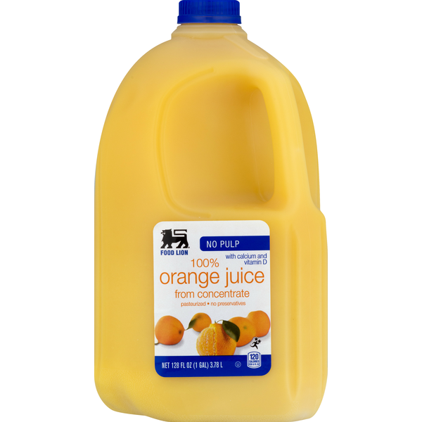 Food Lion 100 Juice, Orange, No Pulp (128 oz) Instacart