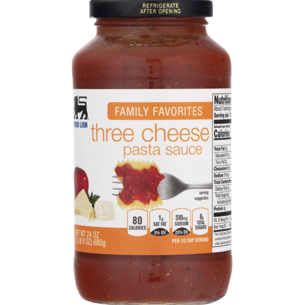 Food Lion Pasta Sauce, Three Cheese, Jar (24 oz) Instacart