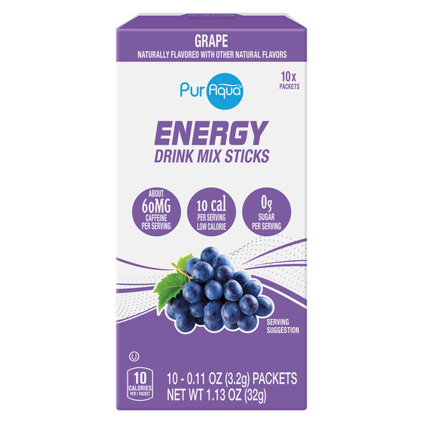 PurAqua Grape Energy Drink Mix Stick