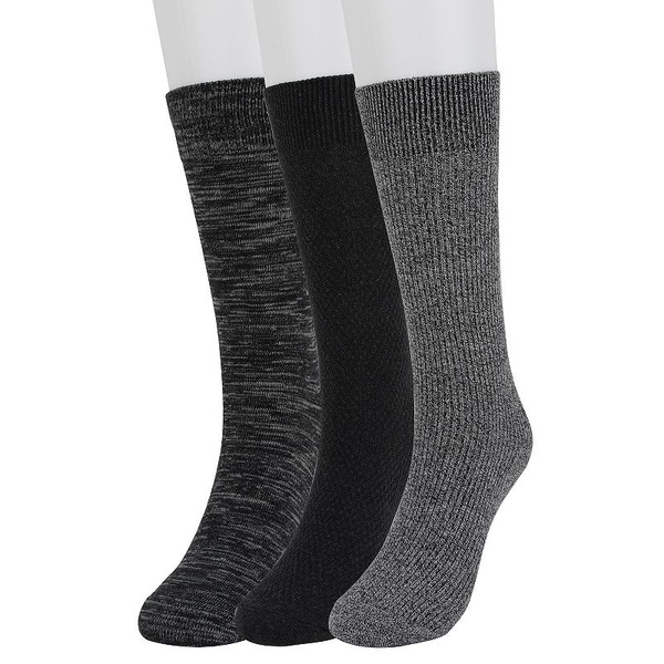 Sonoma Goods For Life Men's Sonoma Goods For Life® 3-pack Marled Crew Socks, Size: 7-12, Black