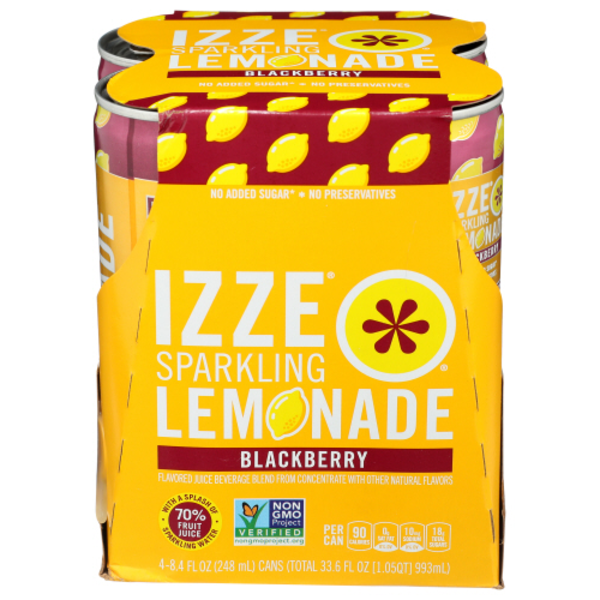 IZZE Blackberry Sparkling Lemonade 4 Pack Cans Same-Day Delivery