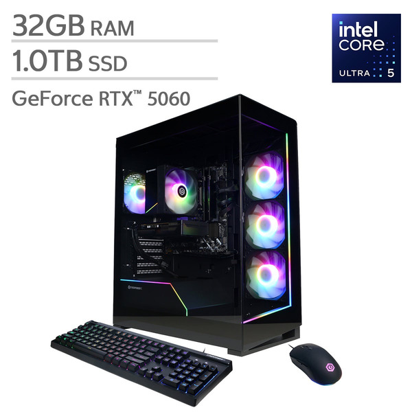 CyberPowerPC Gamer Xtreme Gaming Desktop - Intel Core Ultra 5 225F - GeForce RTX 5060 - 32GB RAM -