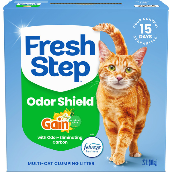 Fresh Step Odor Shield Multi Cat Clumping Litter, Gain Original with Febreze Freshness