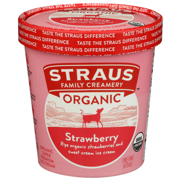Straus Organic Strawberry Ice Cream