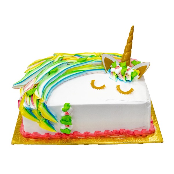 Half Sheet White Cake With Toys & Fruit