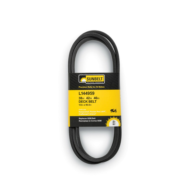 Sunbelt 1/2-in x 95.5-in Deck Belt, for 38-in42-in46-in Riding Lawn Mowers Replaces OEM Part Number 144959, 532144959, 24690, 21547082, 21547188