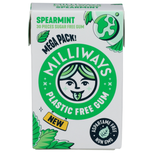 Milliways Food Spearmint Sugar Free Plastic Free Gum