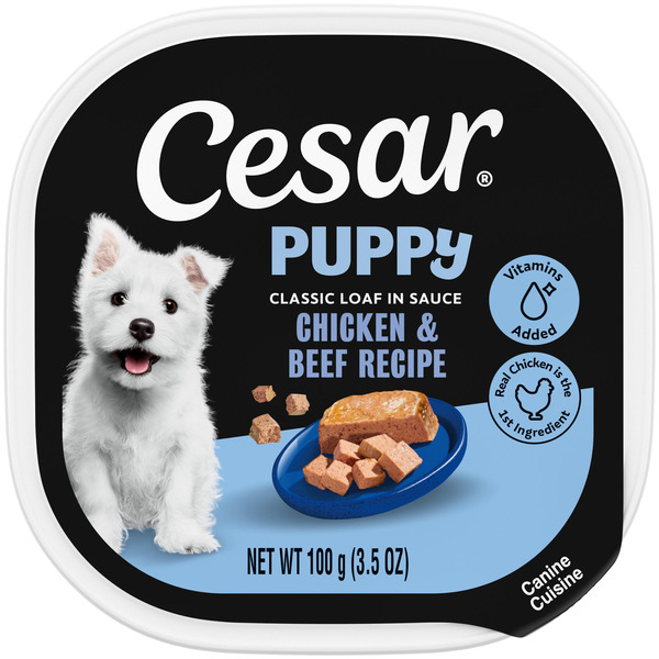 Cesar Puppy Wet Dog Food Classic Loaf in Sauce Chicken & Beef Recipe