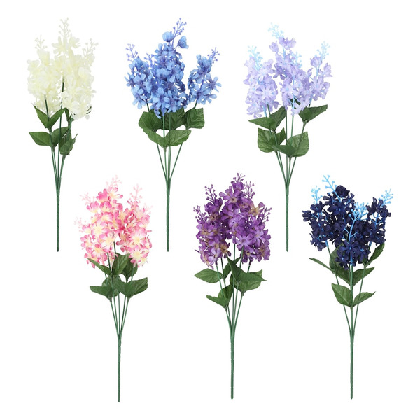 Floral Garden Assorted Lilac Artificial 5-Stem Bush Same-Day