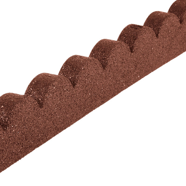 Ground Smart 4-ft x 4-in SmartLoc Scallop Red Rubber Landscape edging section with stakes