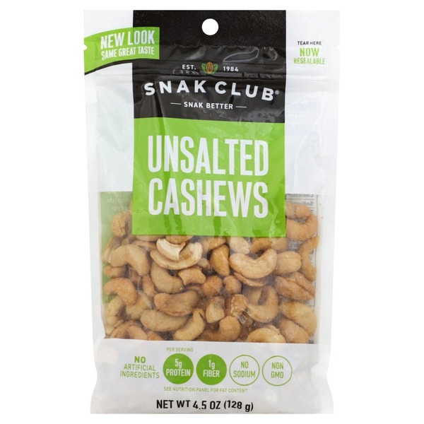 Snak Club Cashews, Unsalted (4.5 oz) Instacart