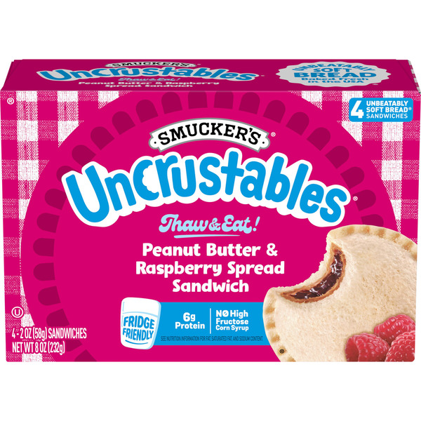 Smucker's Uncrustables Peanut Butter & Raspberry Spread Sandwich