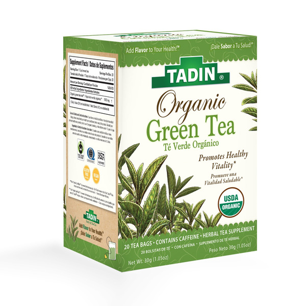 Tadin Organic Green Tea, Caffeinated Herbal Tea