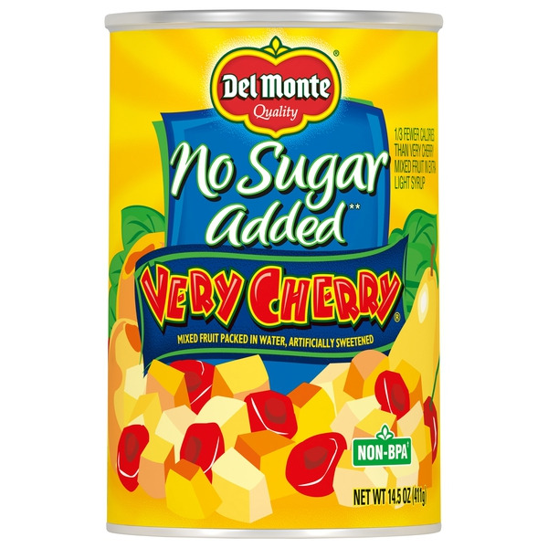 Del Monte No Sugar Added Very Cherry Mixed Fruit Packed in Water Same ...