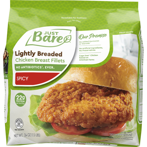 Just Bare Fully Cooked Lightly Breaded Chicken Breast Spicy Fillets