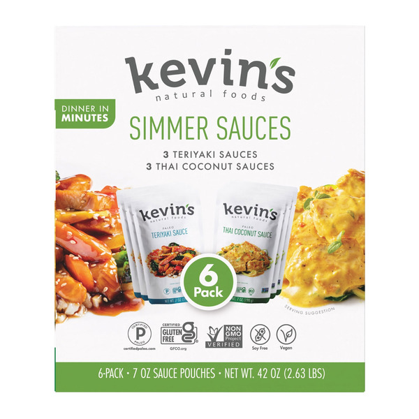 Kevin's Simmer Sauces Variety Pack, 7 oz, 6 count