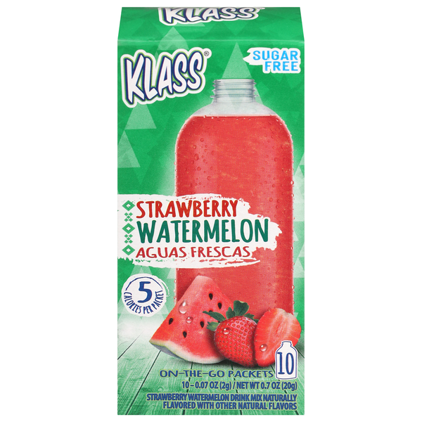 Klass Sugar Free On-The-Go Packets Strawberry Watermelon Drink Mix
