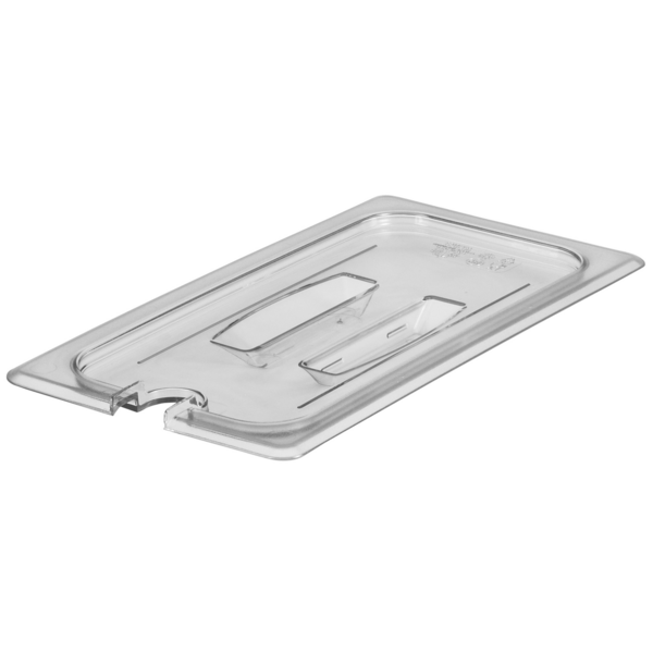 Camwear Food Pan Lid, Third Size, Notched with Clear Handle