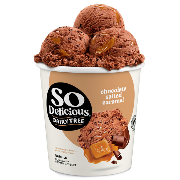 So Delicious Oat Milk Frozen Dessert, Chocolate Salted Caramel, 1 Pint