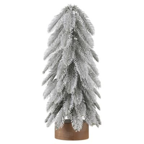 Red Shed 18 in. Flocked Green Pine Artificial Christmas Tree with Wood Base