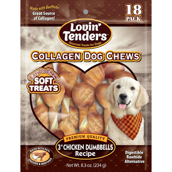 Lovin' Tenders Chicken Dumbbells Recipe Collagen Dog Chews Same