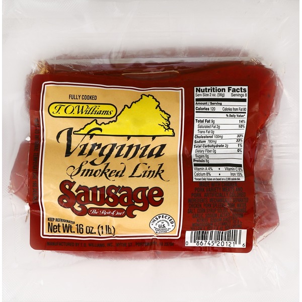 TO Williams Sausage, Virginia Smoked Link (16 oz) Instacart