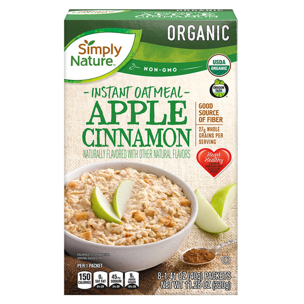 Simply Nature Organic Apple Cinnamon Instant Oatmeal