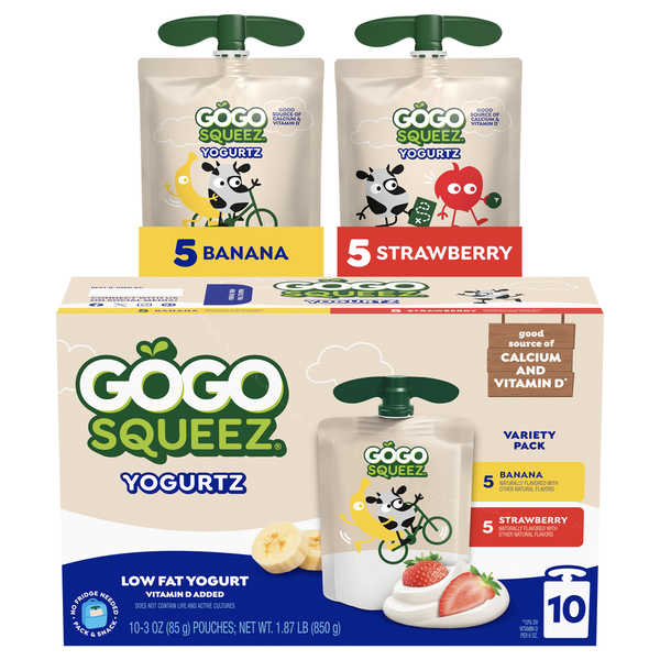 GoGo Squeez YogurtZ, Variety Strawberry/Banana Same-Day Delivery