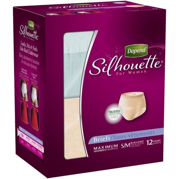 Depend silhouette for women incontinence briefs maximum absorbency s 