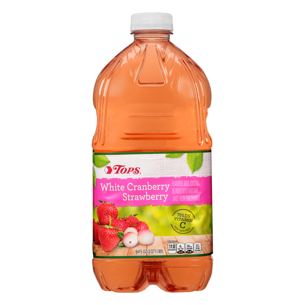 TOPS Flavored Juice Cocktail, White Cranberry Strawberry Same-Day