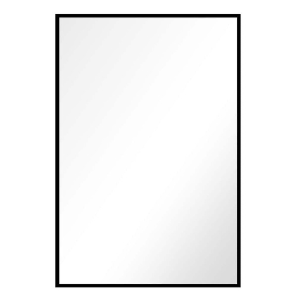 Home Decorators Collection 26 In. W X 38 In. H Rectangular Polystyrene Framed Floating Mount Wall Bathroom Vanity Mirror In Black