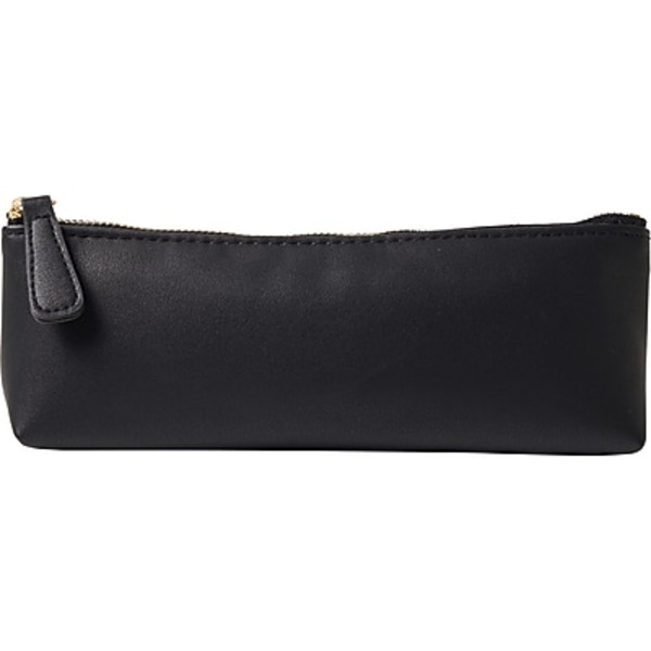 Martha Stewart Zipper Faux Leather Pouch - Black