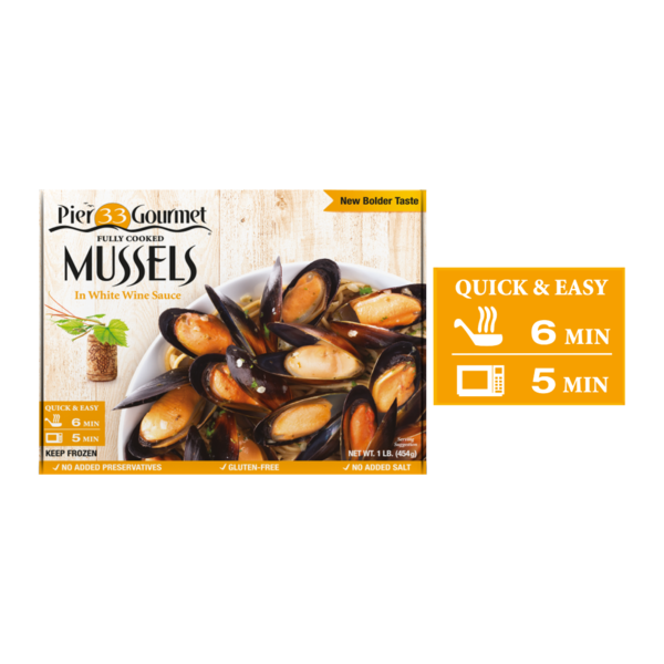 その他 PUREFOODS Tender Juicy (Marine Marine) Pier 33 Mussels, White Wine Sauce Same-Day Delivery or Pickup