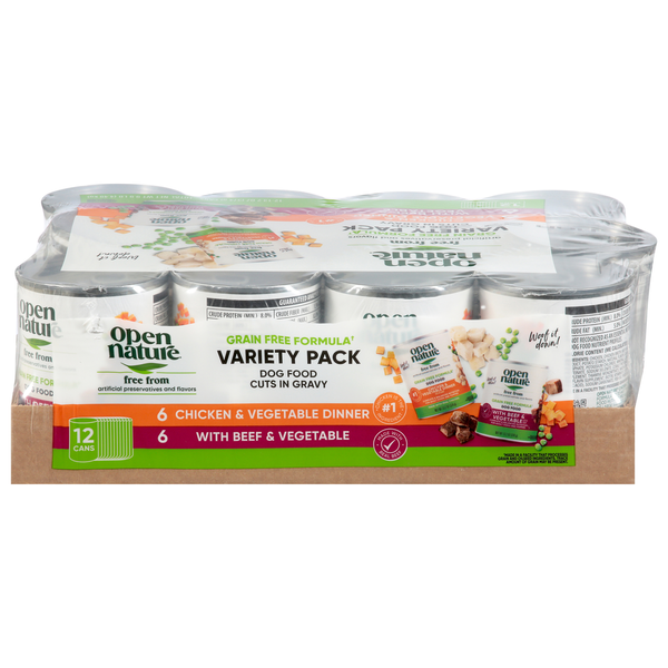 Open Nature Dog Food, Grain Free Formula, Cuts in Gravy, Variety Pack