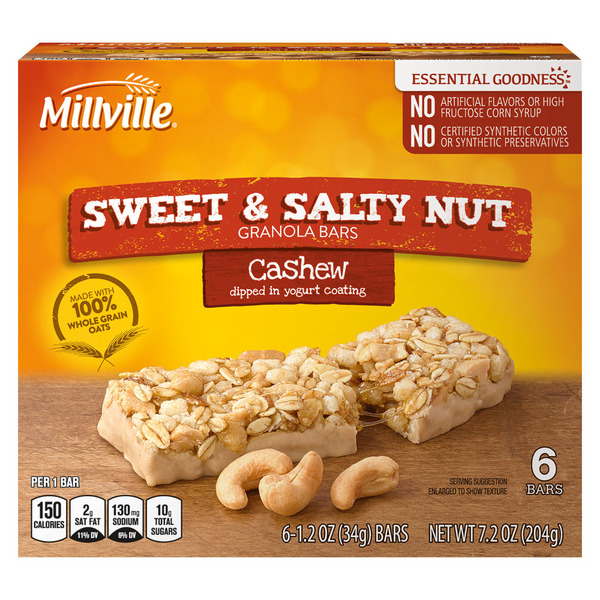 Millville Cashew Sweet and Salty Bars